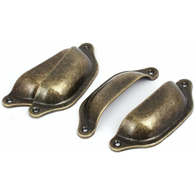 foto del prodotto 10pezzi maniglia a conchiglia vintage per mobili armadi cassetti porta cucina 9.8 cm x 3.3 cm con viti ottone