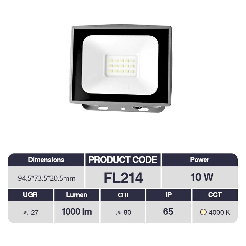foto del prodotto 10w kosoom led faretto da esterno 94.5x73.5x20.5mm fl214 impermeabile ip65 1000lm