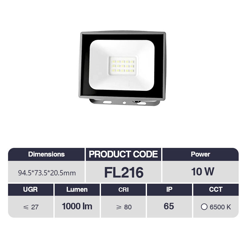 foto del prodotto 10w kosoom led faretto da esterno 94.5x73.5x20.5mm fl216x10pc impermeabile ip65 1000lm
