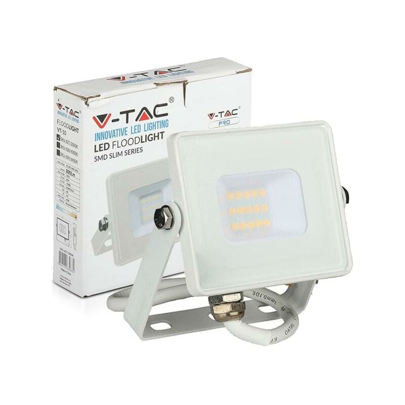 foto del prodotto 10w led proiettore smd samsung chip corpo bianco 6400k luce fredda