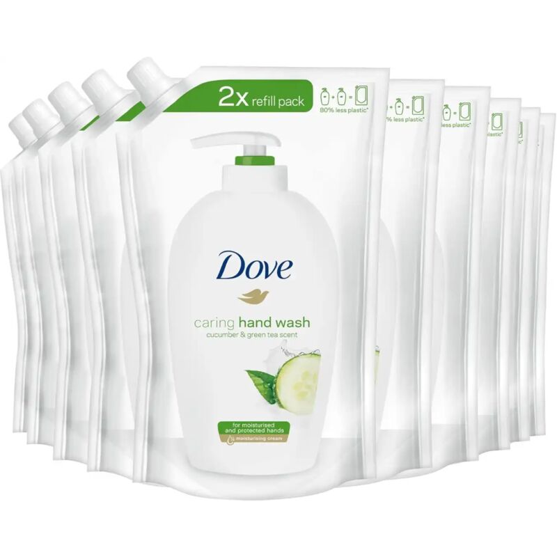 foto del prodotto 10x dove detergente cremoso cetriolo tè verde ricarica 10x500ml pelle idratata