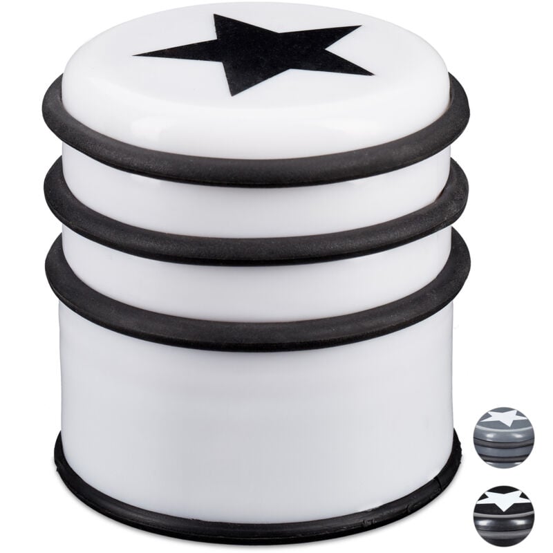 foto del prodotto 10x fermaporta a pavimento, blocca porte e finestre, grande, con stella, 8 cm di altezza, bianco