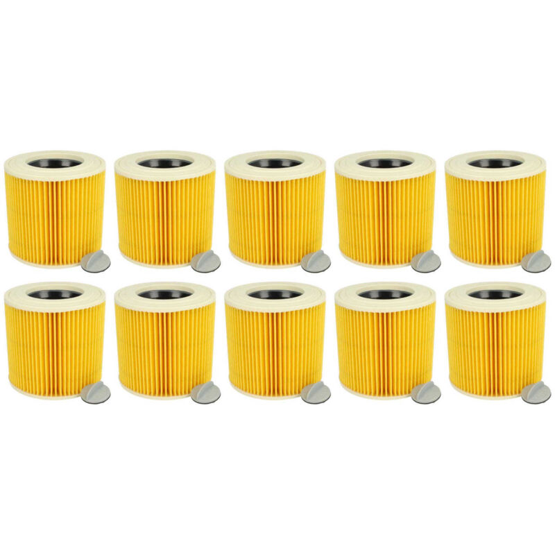 foto del prodotto 10x filtri a cartuccia per aspirapolvere, robot aspirapolvere, aspirapolvere universale sostituisce k rcher 6.414 789.0 vhbw