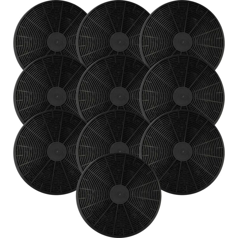 foto del prodotto 10x filtro a carboni attivi compatibile con respekta ch 22035 ixa, ch22078ix, ch22081ix, ch22068ix, ch22077ix cappe aspiranti 17,5 cm vhbw