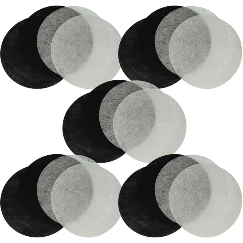 foto del prodotto 10x filtro ai carboni attivi, 10x filtro antigrasso compatibile con moulinex t 43, t 41, t 42 friggitrice set da 20pz. vhbw