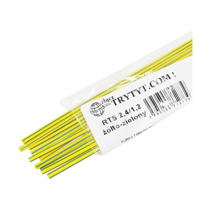 foto del prodotto 10x guaine termorestringenti rts 2.4 1.2 giallo verde
