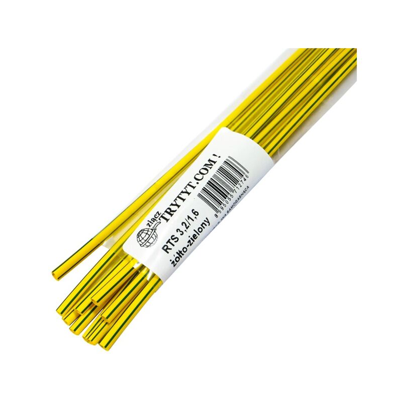 foto del prodotto 10x guaine termorestringenti rts 3.2 1.6 giallo verde