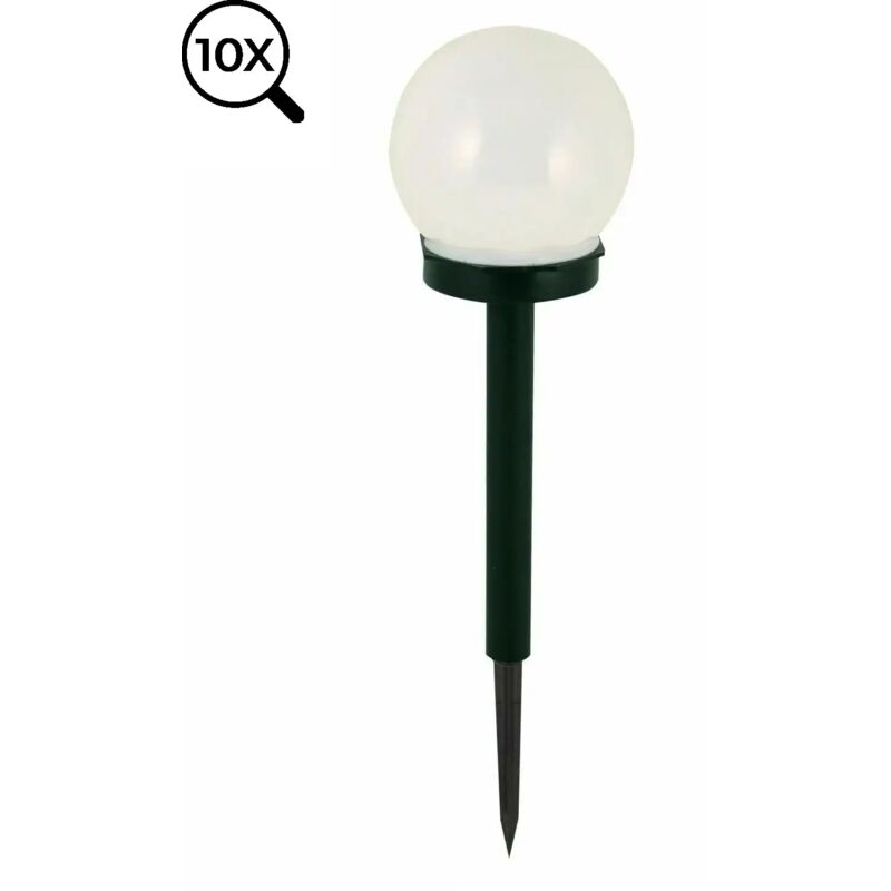 foto del prodotto 10x lampada solare da giardino a sfera diametro 10cm 1 led accensione al buio