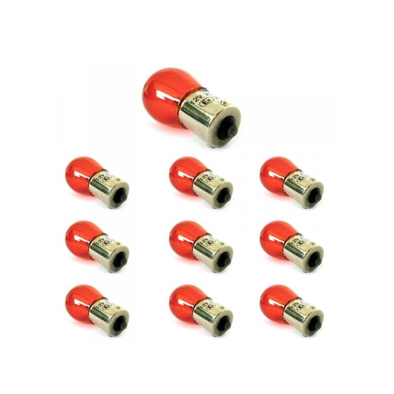 foto del prodotto 10x lampade alogene s25 py21w 24v bau15s arancione indicatori camion piedi storti