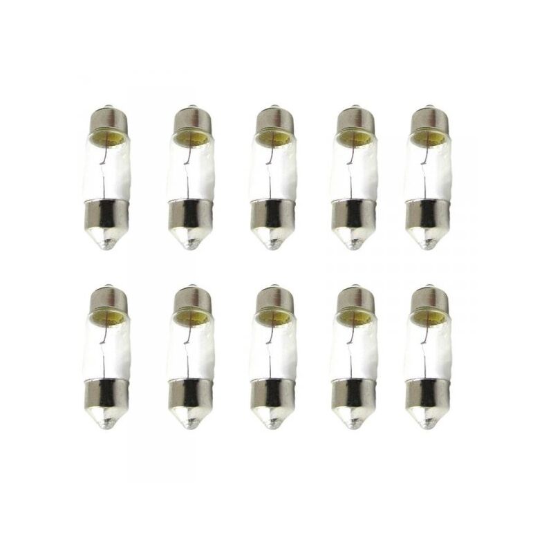 foto del prodotto 10x lampade alogene siluro t11 31mm 12v 5w sv8,5 8 interni targa auto