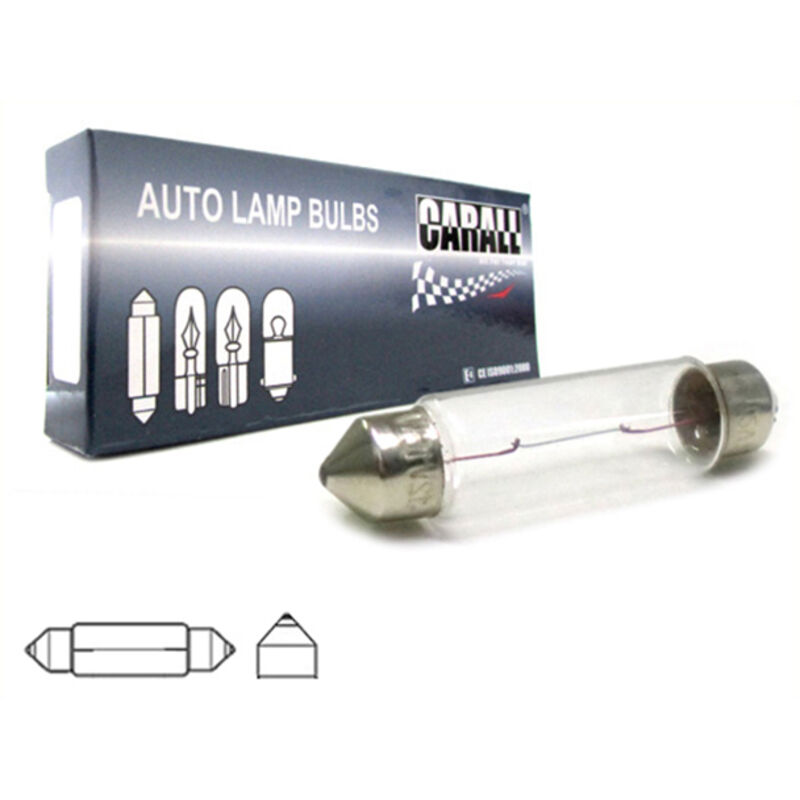 foto del prodotto 10x lampade alogene siluro t11 c10w 41mm 12v 10w interni cortesia targa auto