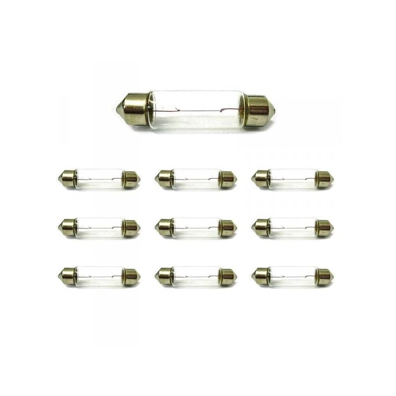 foto del prodotto 10x lampade alogene t11 c5w 36mm 24v 5w siluro sv8,5 targa interni veicoli