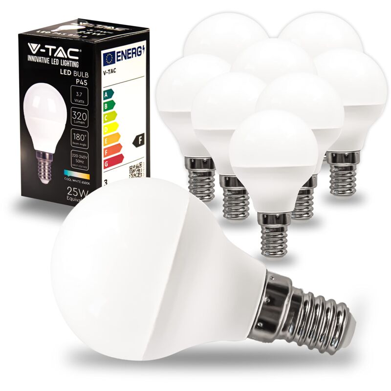 foto del prodotto 10x lampadine led p45 con attacco e14 3,7w equivalenti a 25w 320 lumen lampadina led pallina da golf massima efficienza e risparmio