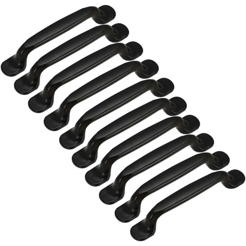 foto del prodotto 10x maniglia per porta cucina, mobile, cassetto, camera da letto, distanza centro tira 128 mm, alluminio nero