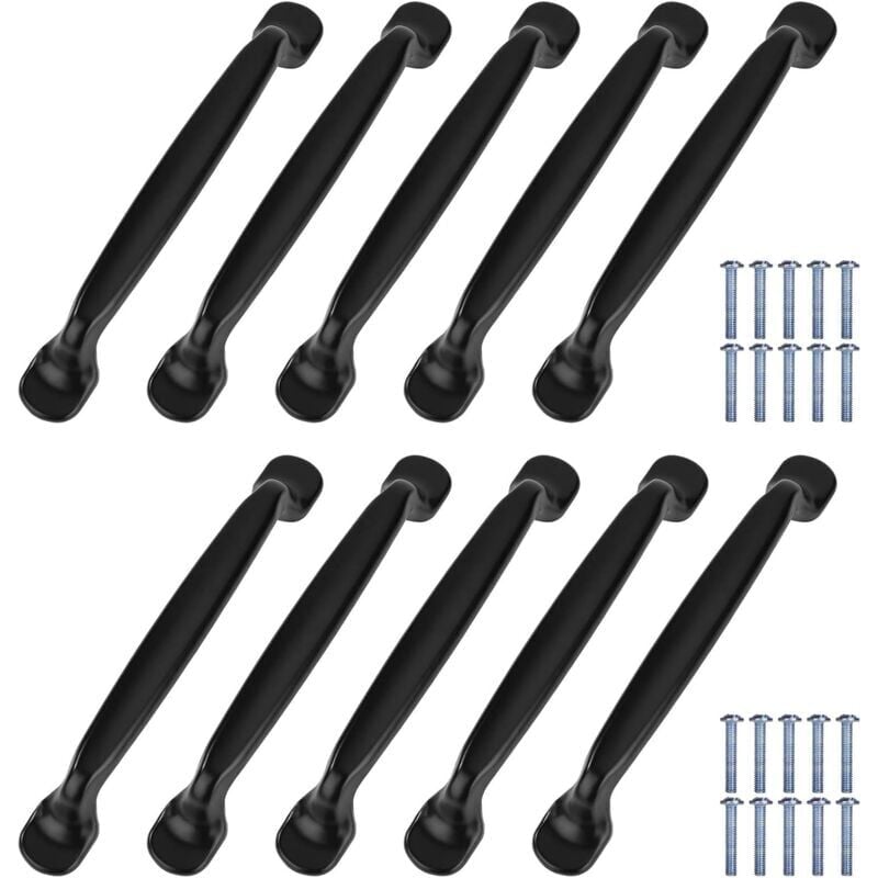 foto del prodotto 10x maniglie per ante di mobili da cucina, cassetti per armadi, mobili per camera da letto, distanza dal centro 128 mm, alluminio, con viti, per