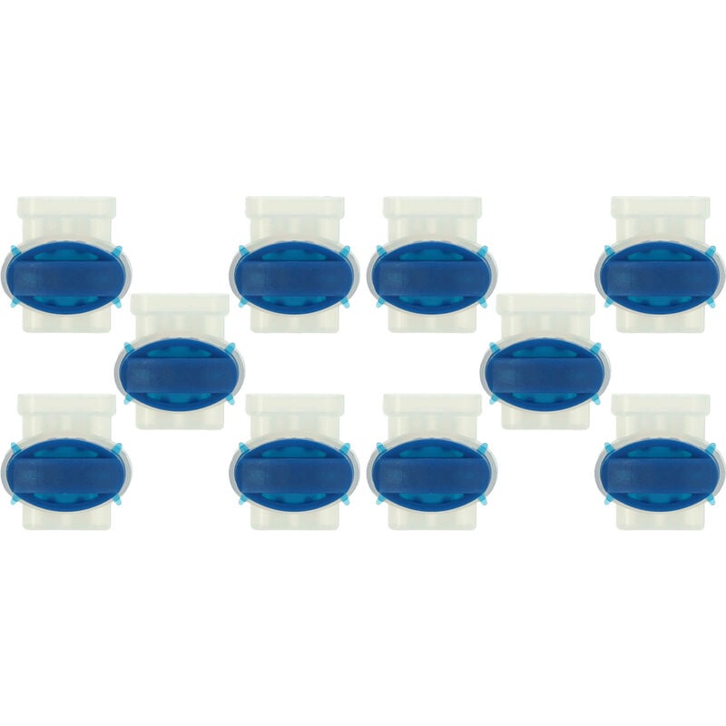 foto del prodotto 10x morsetti per filo perimetrale compatibile con wiper robot tagliaerba connettori impermeabili, trasparente blu vhbw