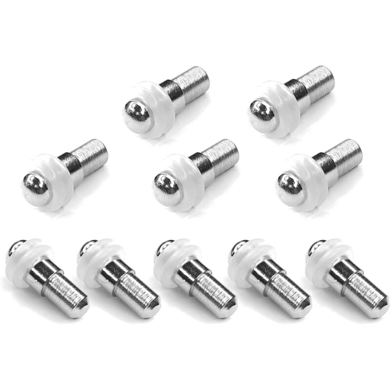 foto del prodotto 10x reggipiani perni supporto mensole con ammortizzatore rivestito in plastica 5mm morsetto universale per ripiano mobili staffe tasselli scaffale
