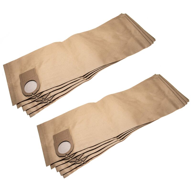 foto del prodotto 10x sacchetti compatibile con metabo asa 2025, asa 9050, asr 1250, sho 1150 aspirapolvere - in carta, 67.9cm x 24.15cm, marrone - vhbw