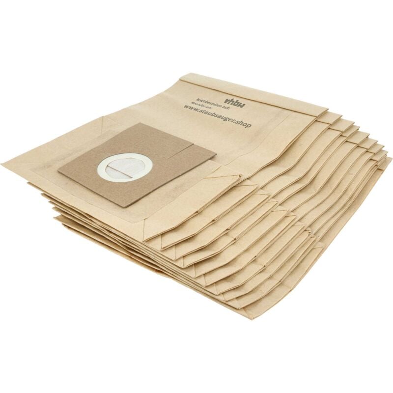 foto del prodotto 10x sacchetto compatibile con baur 587.080 / 587-080, 587.143 / 587-143 aspirapolvere- carta, 25cm x 19cm - vhbw
