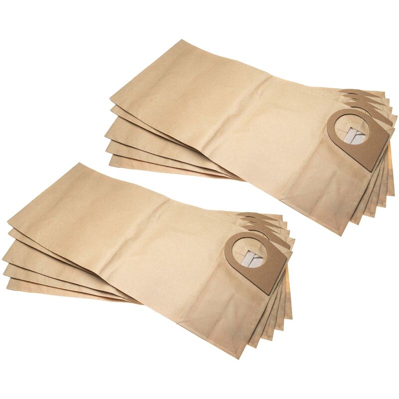 foto del prodotto 10x sacchetto compatibile con bosch pas 900, pas 1000, pas 1000 f aspirapolvere carta, 49,5cm x 21,8cm color sabbia vhbw