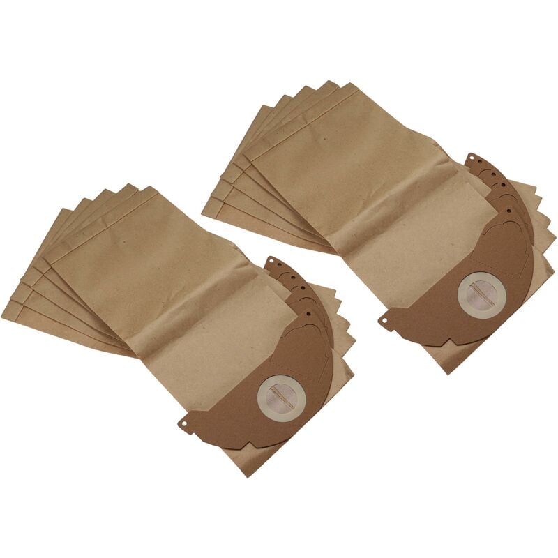 foto del prodotto 10x sacchetto compatibile con k rcher se 3001 plus, se 3001 hot, se 3001 solo aspiratori a secco aspirapolvere 44cm x 20cm marrone vhbw