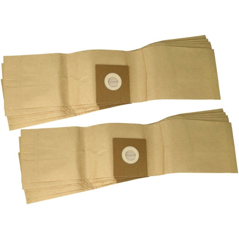 foto del prodotto 10x sacchetto compatibile con kenbo ca 15, eco plus 15, silent 55 s aspirapolvere carta filtrante, 63cm x 15cm marrone vhbw