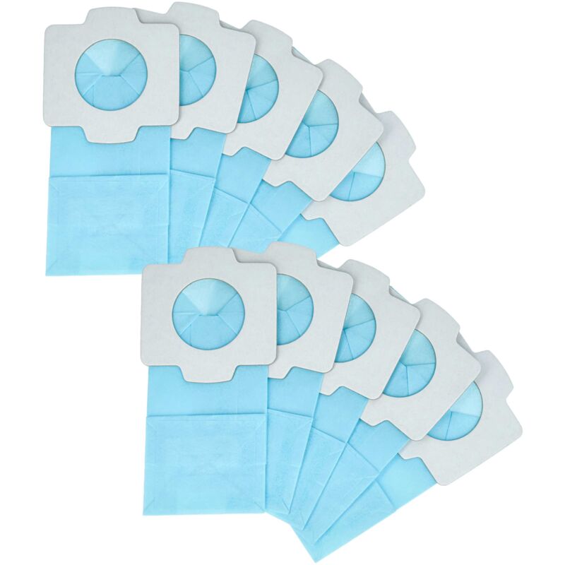 foto del prodotto 10x sacchetto compatibile con makita cl100, cl100dzx, cl100d, cl070, cl100dz, cl070d aspirapolvere carta, 11,85cm x 6cm azzurro vhbw