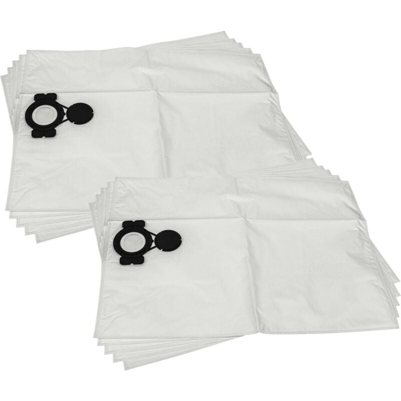 foto del prodotto 10x sacchetto compatibile con milwaukee as 30 mac, as 42 mac, as 30 lac aspirapolvere tessuto non tessuto, volume di 30l, 74cm x 51cm bianco vhbw