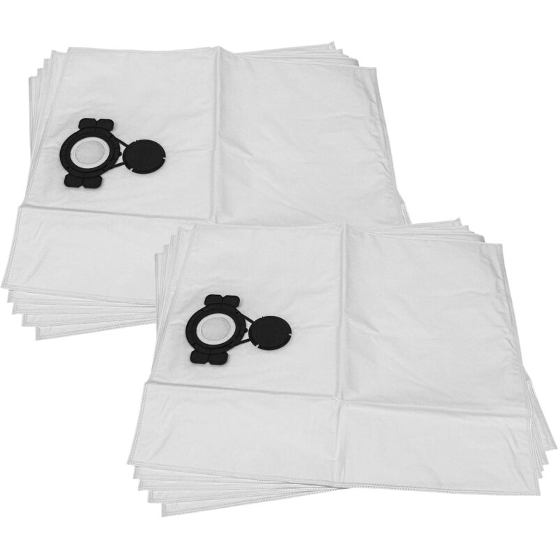 foto del prodotto 10x sacchetto compatibile con milwaukee as 300 elcp, as 300 elac aspirapolvere microfibra, volume di 30l, 60cm x 50cm bianco vhbw