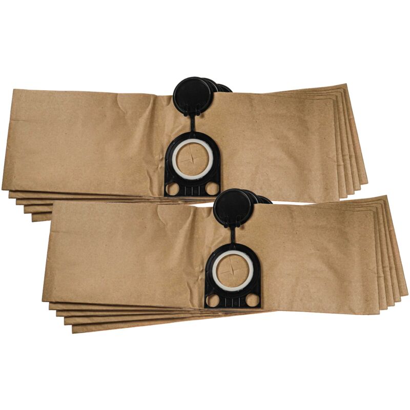 foto del prodotto 10x sacchetto compatibile con milwaukee ase 1400, asm 1400 aspirapolvere carta, 61cm x 19cm marrone vhbw