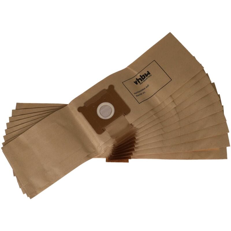 foto del prodotto 10x sacchetto compatibile con nilco s 20 l, s 20, s 100, s 25, s 22, s 120 aspirapolvere - carta, 26cm x 20cm color sabbia - vhbw