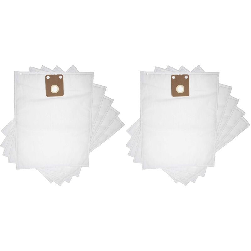 foto del prodotto 10x sacchetto compatibile con nilfisk gd 710, gd 910, hds 2000, saltix 10, gds 1010 aspirapolvere - microfibra, 42,5cm x 27cm bianco - vhbw