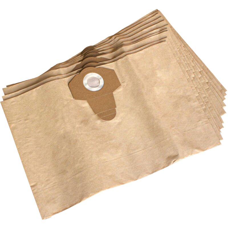 foto del prodotto 10x sacchetto compatibile con parkside pnts 1400 1500, pnts 30 6 s aspirapolvere in carta, 38cm x 24,5cm, marrone vhbw