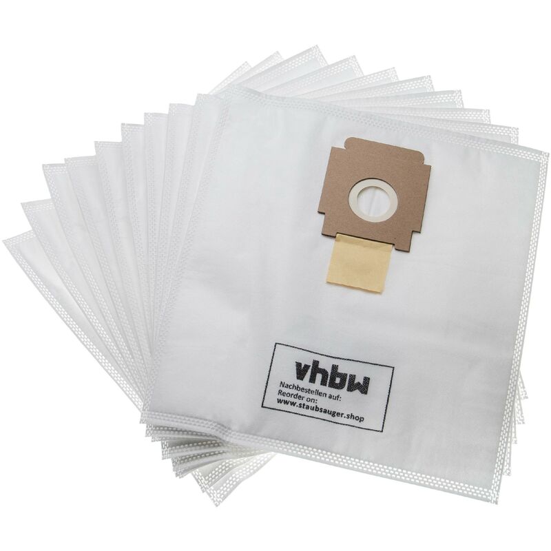 foto del prodotto 10x sacchetto compatibile con rowenta shock absorber 2 aspirapolvere microfibra, 33cm x 31cm bianco vhbw