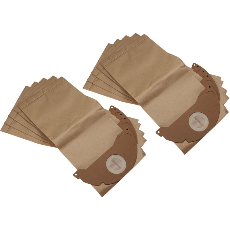 foto del prodotto 10x sacchetto sostituisce k rcher 4002667015317, 6.904 143.0, kfi 252 per aspirapolvere 44cm x 20cm marrone vhbw