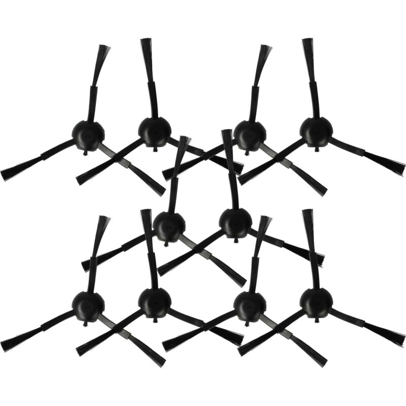 foto del prodotto 10x spazzola laterale compatibile con xiaomi s20 robot aspirapolvere set spazzole, nero vhbw