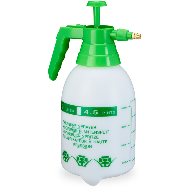 foto del prodotto 10x spruzzatore a pressione, nebulizzatore, valvola regolabile in ottone, manometro bottiglia pesticidi 2 l, verde