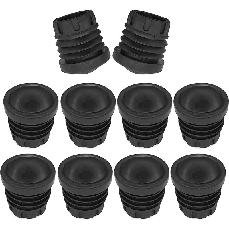foto del prodotto 10x tappi sedie tavoli gomma morbida tondi alettati puntali copriforo mobilia piede tubi gommini rotondi antigraffio antirumore, esterno 22mm
