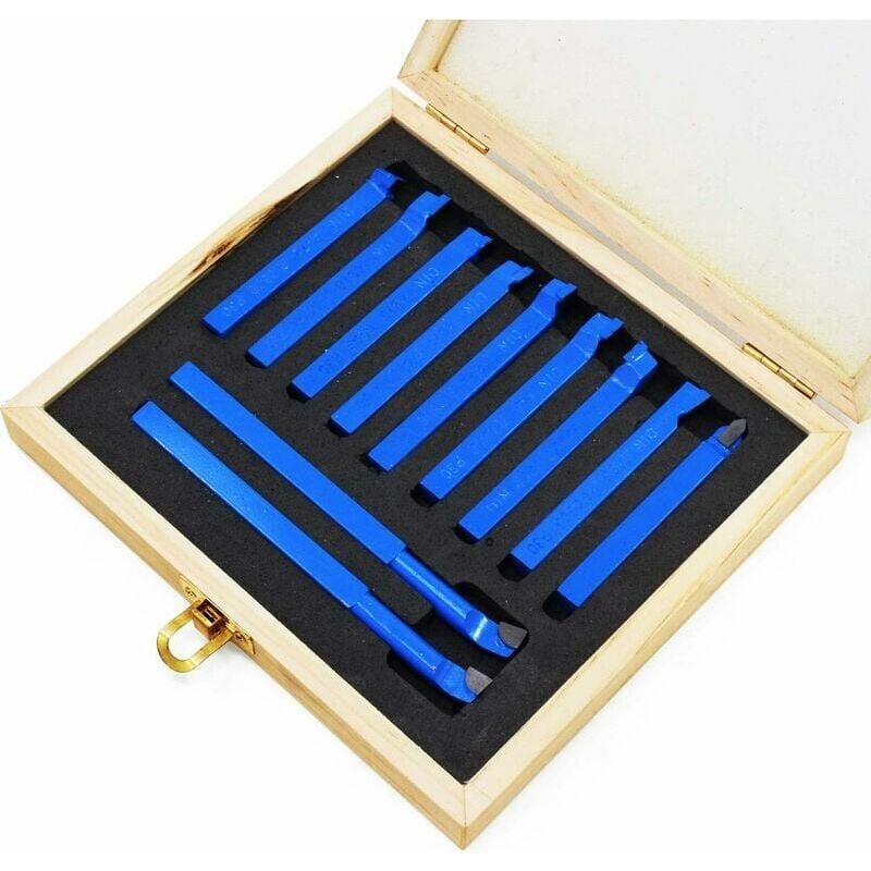 foto del prodotto 11 pezzi 8 mm utensile da taglio con punta in carburo, punte per tornio, tornitura, fresatura, taglio per utensili per tornio in metallo