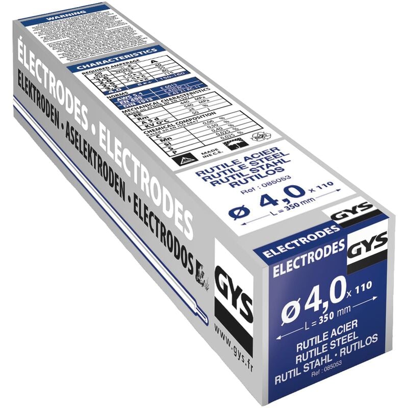 foto del prodotto 110 elettrodi rutili e6013, diametro 4.0 mm 085053 gys