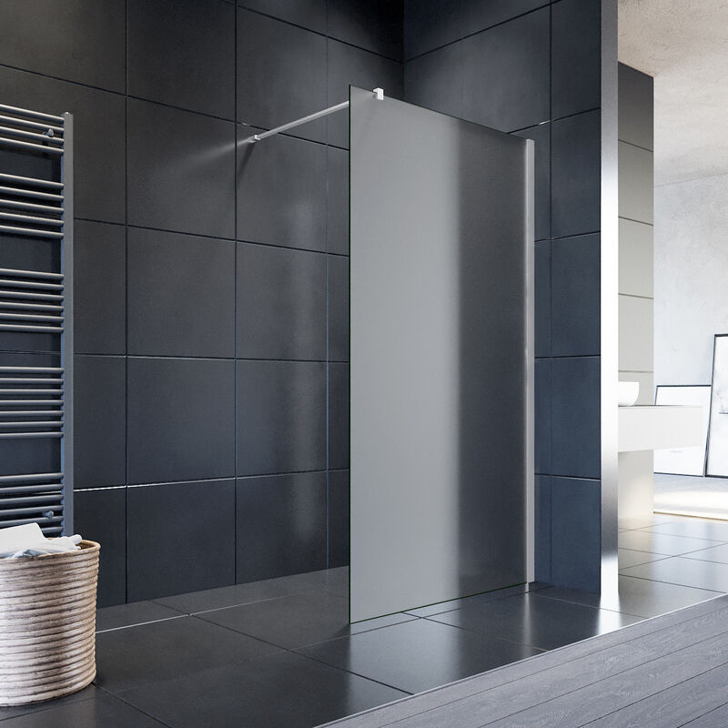foto del prodotto 1100x2000mm walk in shower wall full satin shower enclosure 8mm toughened safety glass nano glass sonni