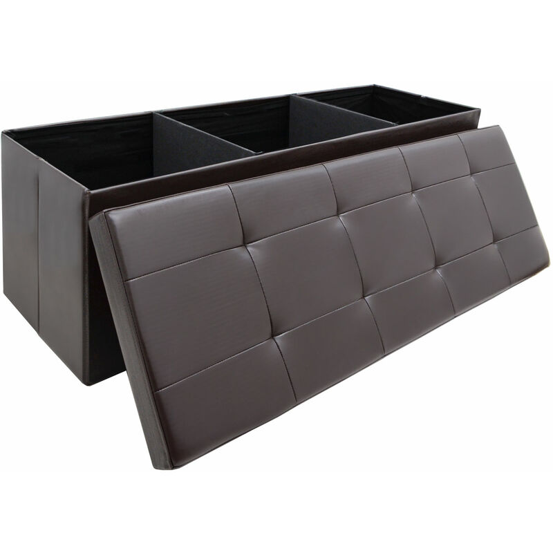 foto del prodotto 110cm cassapanca contenitore panchina ecopelle 120l poggiapiedi divano
