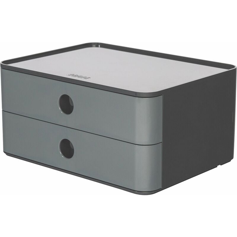 foto del prodotto 1120 19 smart box allison, cassettiera impilabile con 2 cassetti, colore granite grey han