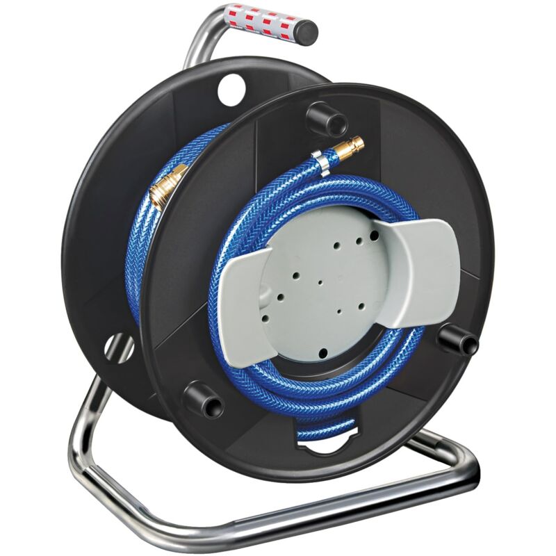 foto del prodotto 1127020 tamburo aria per tubo flessibile modello standard, nero blu, 20m tubo 6 12 mm armatura din, presione massima 15 bar brennenstuhl