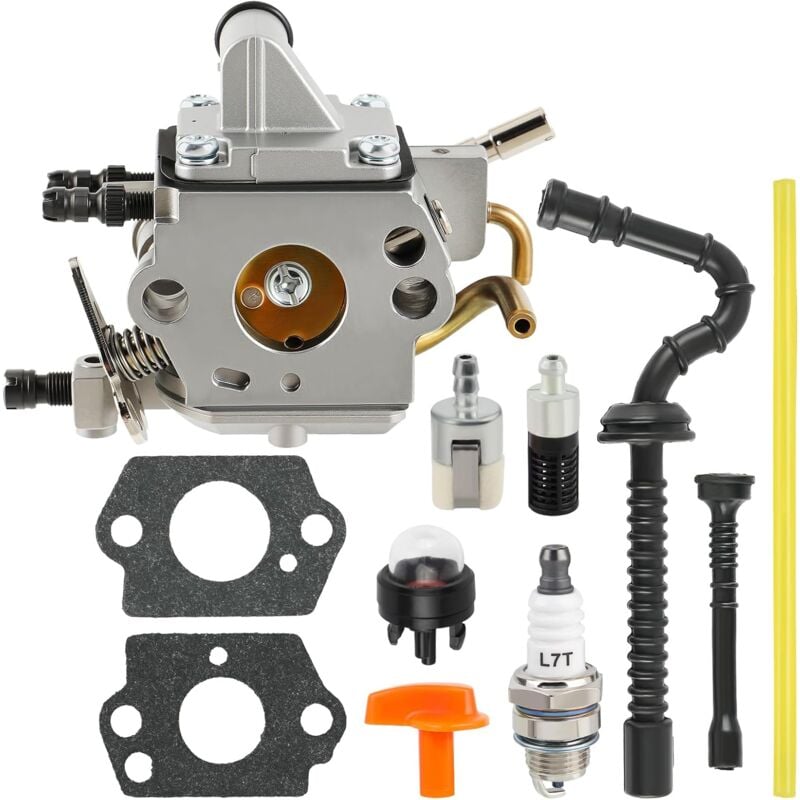 foto del prodotto 1137 120 0650 carburatore adatto per motosega stihl ms192 ms192t ms192tc carburatore zama c1q s258 con filtro del carburante kit di messa a punto