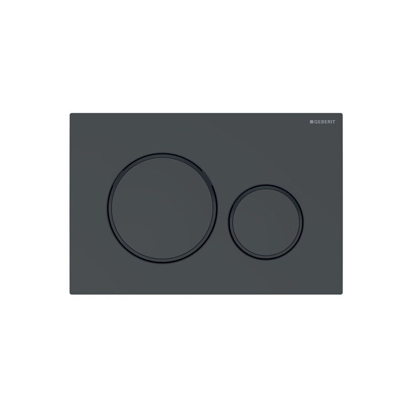 foto del prodotto 115.882.dw.1 placca di comando , per risciacquo a 2 quantit , nero nero opaco, 24.6 x 16.4 x 1.2 cm geberit