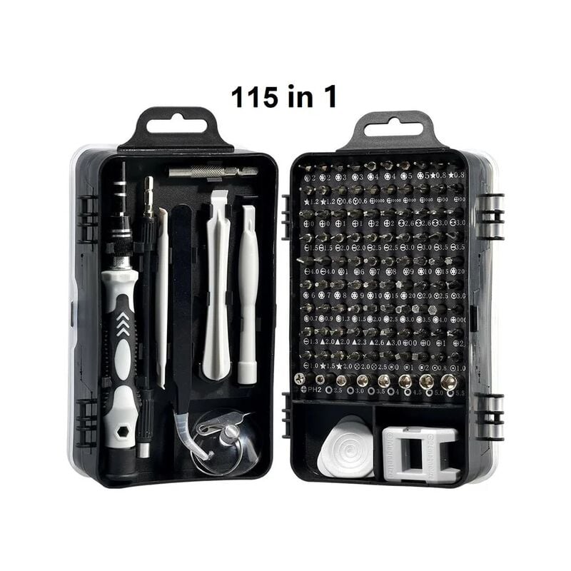 foto del prodotto 115 in 1 cacciavite multifunzionale orologio telefono computer smontare riparazione strumento cacciavite punte mini valigetta per attrezzi per
