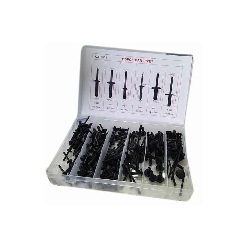 foto del prodotto 115 pz plastica trim clip rivetti clip kit fermi di spinta auto paraurti porta