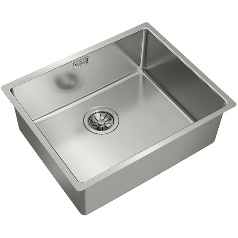 foto del prodotto 115000005 lavello da cucina in acciaio inox con vasca singola be linea rs15 50.40 3 w ovf sp 11500005, grigio teka