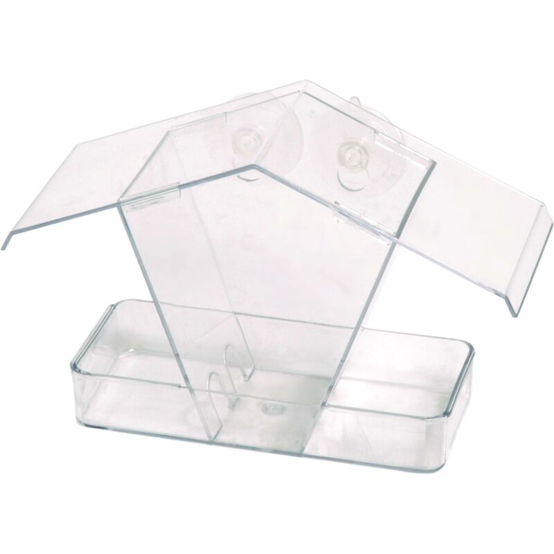 foto del prodotto 11503 mangiatoia per uccelli da finestra, in plastica, con ventose, 24 x 9,6 x 15 cm, trasparente dobar